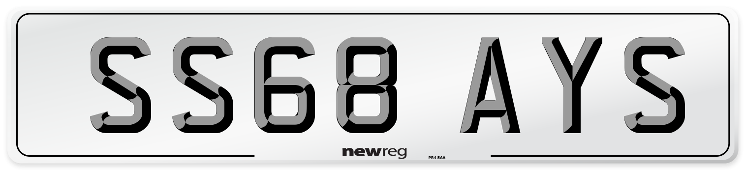 SS68 AYS Number Plate from New Reg